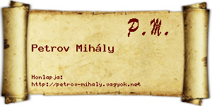 Petrov Mihály névjegykártya